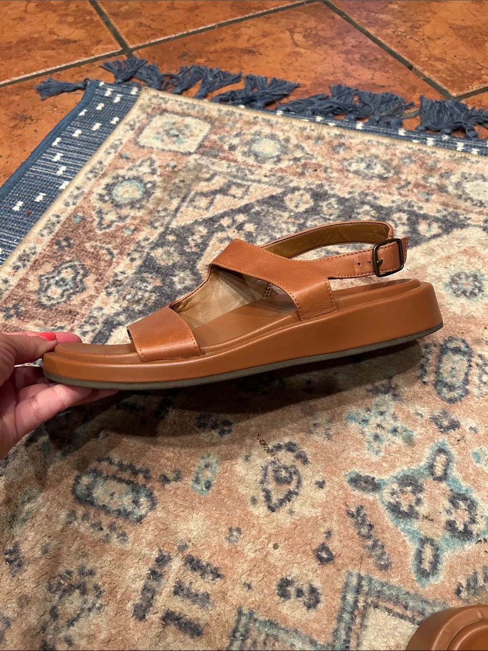 Vionic Tan Leather Double-Strap Slingback Sandal - Picture 13 of 15